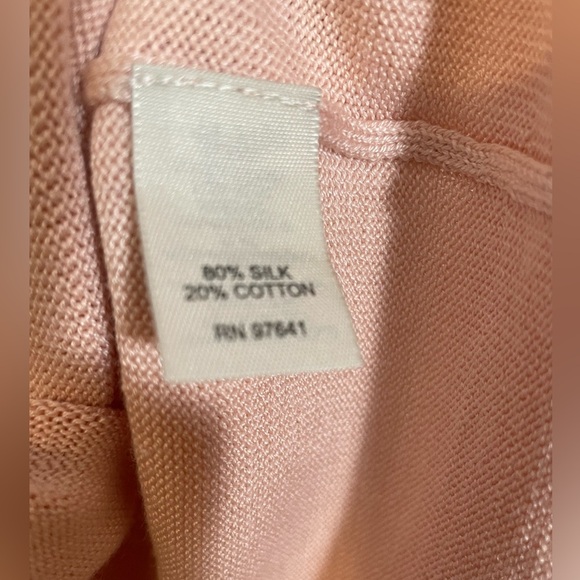NWT J Jill Cardigan Sweater Blush Pink 80% Silk 20% Cotton Blend Tie Front Med - Picture 7 of 11